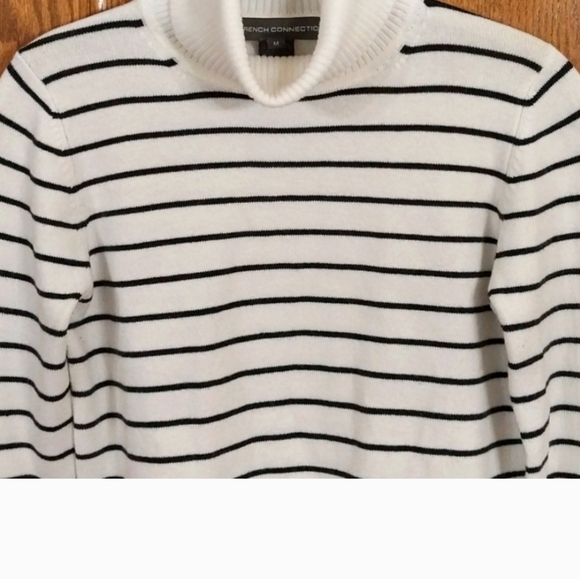 French Connection Striped Turtleneck Sweater Size medium - Picture 1 of 4
